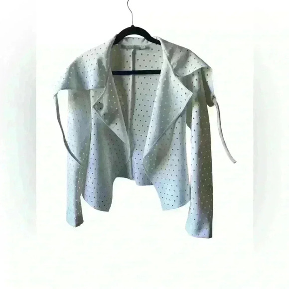 silvia tcherassi Blazer Jacket White Sz m Avant Garde Coquette Long Sleeve - Picture 3 of 11